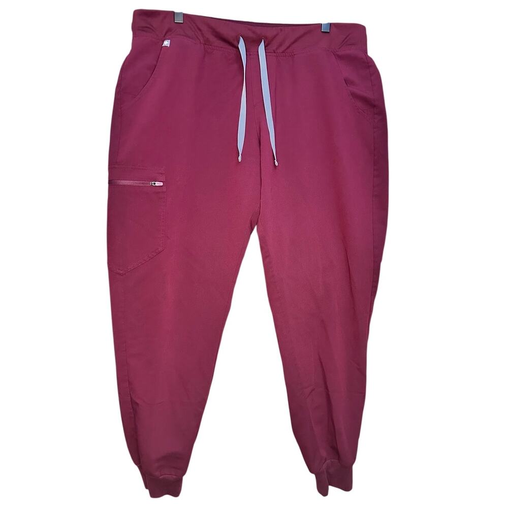 Figs Zamora Jogger 2.0‎ Scrub Pants Size XL Burgundy Red W18SW2005